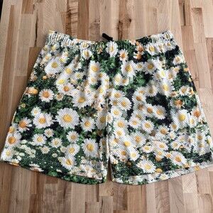 John Elliott Practice Shorts Meadow Print Floral Lined Mesh Drawstring Size XXL